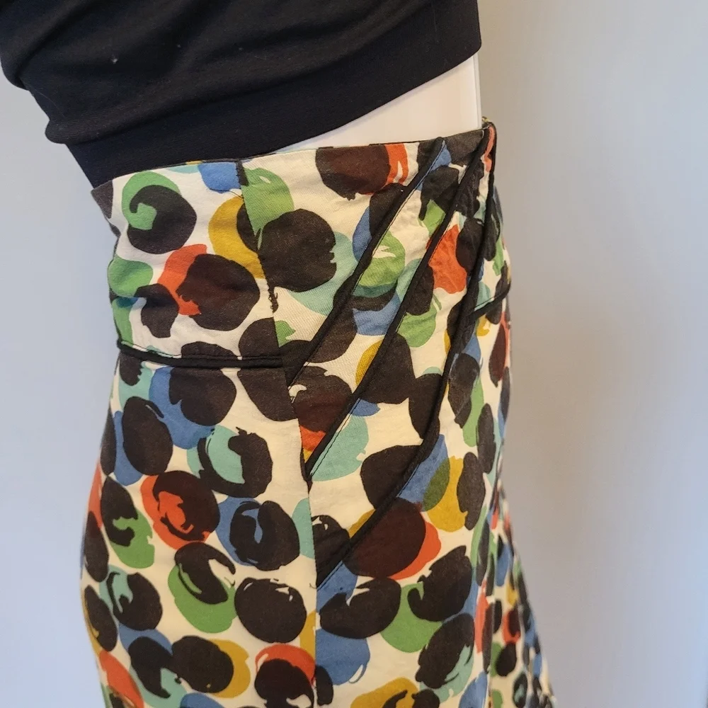 Anthropologie Edme & Esyllte Watercolor Polka Dot Skirt, VGUC, Size 10 - Picture 4 of 11